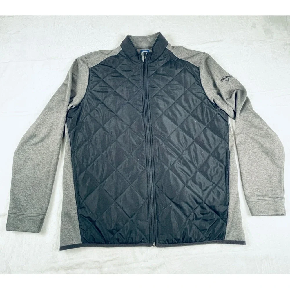 Callaway Weather Series Jacket Large Black Gray Full Zip Quilted Golf Outerwear - Picture 1 of 16